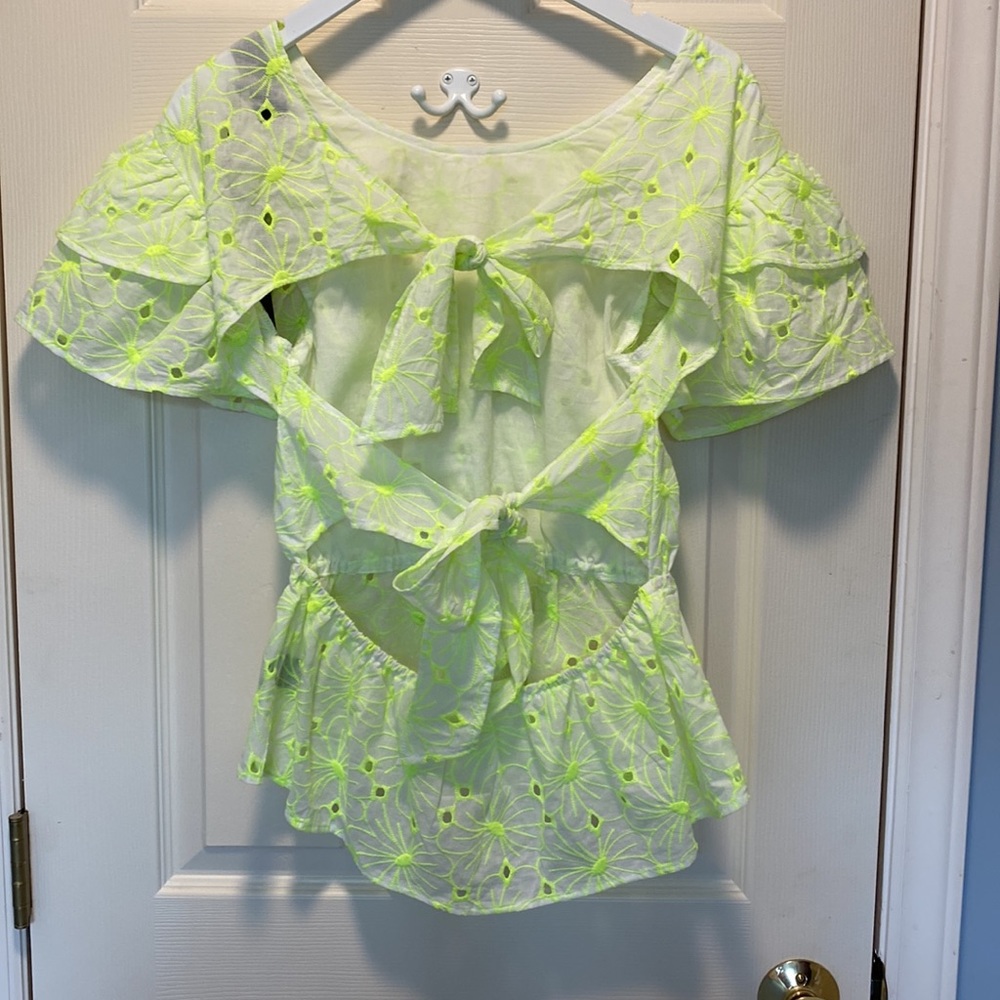 NWT Kendall & Kylie Zinnia Tie Back Peplum Top - Picture 4 of 6